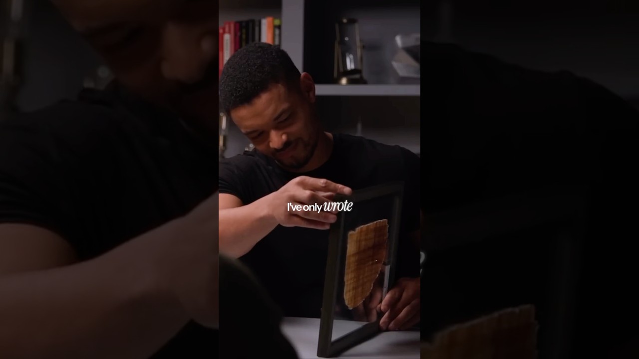 Wes Huff gives Steven Bartlett a biblical manuscript